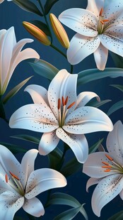 典雅百合花装饰画