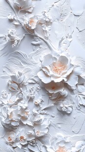 3d立体浮雕花卉花鸟