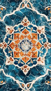 宝石质感瓷片花纹