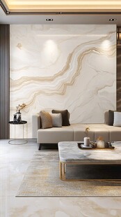 极简金箔石根线条对拼