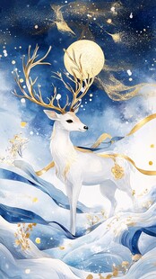 白鹿插画
