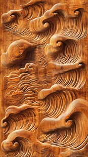 木雕海浪底纹