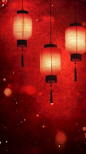 红灯笼星光红色背景