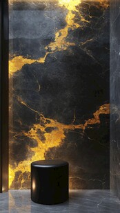 极简金箔石根线条对拼