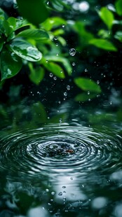 谷雨节气雨滴植物水滴