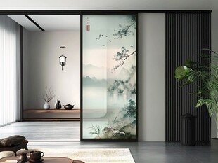 艺术玻璃推拉门