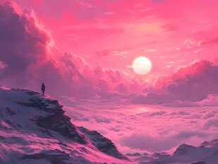 粉色的奇幻风景