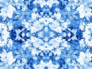 青花瓷花卉色块满版