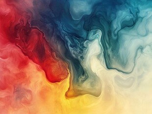 渐变抽象流体装饰画