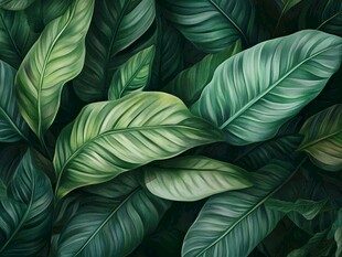 高清绿叶背景图片