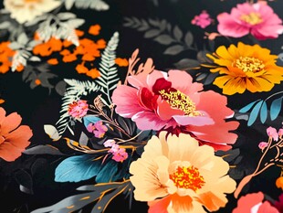 3d立体浮雕花卉花鸟