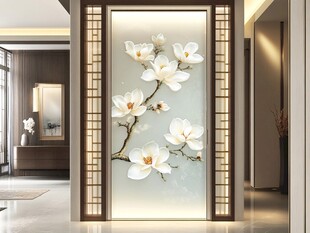 新中式荷花隔断