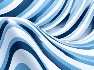 蓝白波浪线条