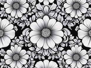 黑白花朵图案
