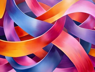 多彩曲线唯美高雅形状
