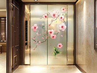 酒店客厅走廊梅花花鸟