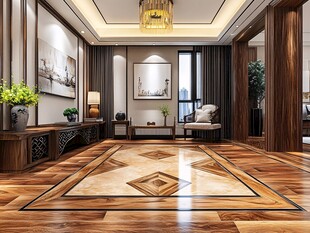 圆方形拼花实木地板