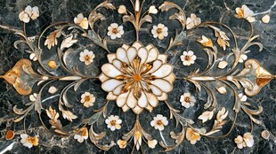 金属花卉背景墙