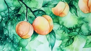 水密桃包装插画