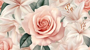 3d浮雕缤纷花卉