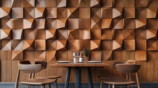 几何餐厅墙设计