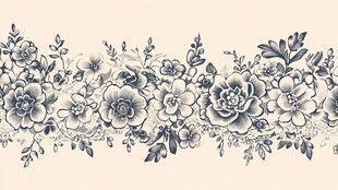 牡丹花线条