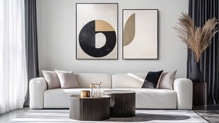 轻奢素雅色块挂画