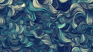 蓝色波浪数码印花纹理