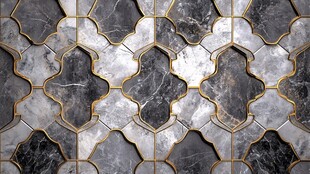 六角砖背景墙