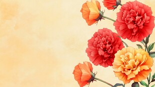 森系粉橙色花朵背景