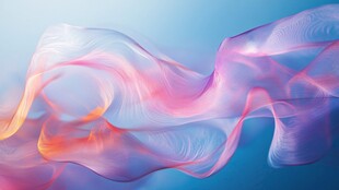 幻彩线条背景丝带丝绸