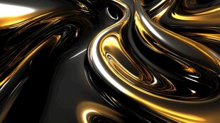 金色熔融金属波浪