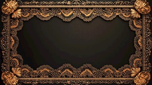 金色浮雕花纹边框