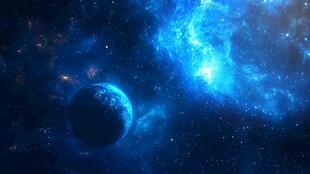 炫酷蓝色宇宙背景