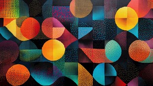 圆点渐变海报素材设计