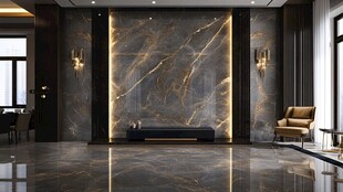 极简金箔石根线条对拼