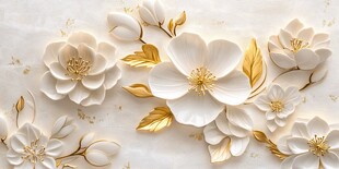 牡丹花线描金轻奢