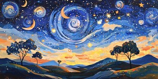 星月河幻想插画