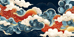 彩云海水纹