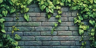 高清爬山虎砖墙背景