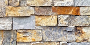 黄色石片装饰墙