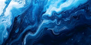 蓝色流体创意抽象画