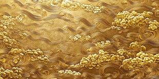 金色云纹浮雕