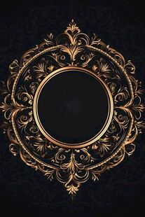 黑金色复古花纹