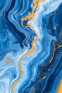 蓝色流体创意抽象画
