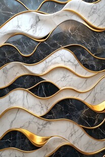 抽象金色线条大理石纹