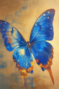 大蝴蝶油画