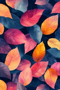 五彩树叶背景实拍