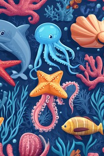 海洋生物插画