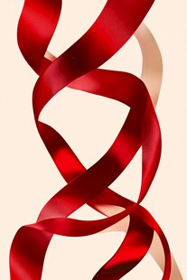 红色喜庆红绸丝带